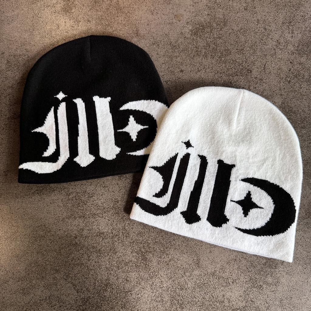Style Moon Street Star Pattern Neutral Knitted Hat For Autumn Winter And