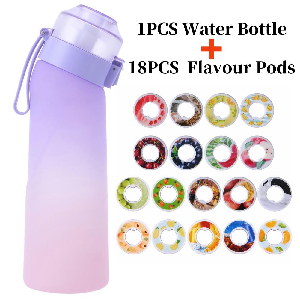 650ml Flavored Water Bottle Sports Alr Up Drinking Bottle 7/18 Fruit Fragrance Pods Water Cup Outdoor Sports Drink Water Bottle