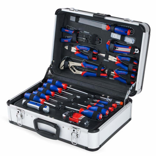 WORKPRO Home Tool Set, Tool Set, 119 Pieces, Home DIY, DIY, Furniture Assembly, Home Maintenance, Motorcycle, Car, Maintenance Tool Set, Aluminum Case