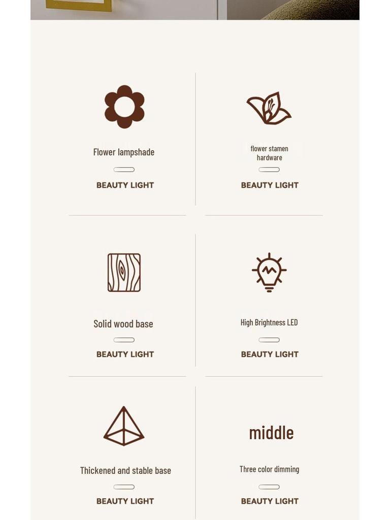 Lampă de birou de noptieră Nordic Cream - Iluminat în stil inimă de fată pentru atmosfera dormitorului