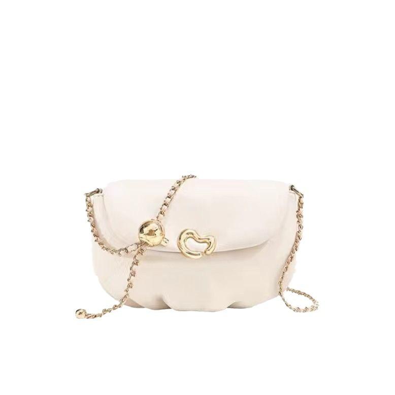 Premium texture messenger small bag women's new niche design white cloud bag shoulder chain bag