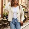 2025 Autumn/Winter European Coffee Cable Knit Cardigan, Women's Loose Short Sweater Coat, Casual Style.