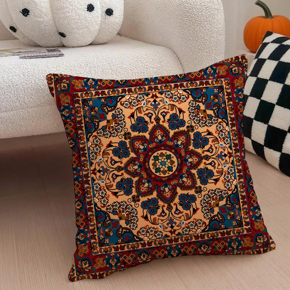 Exotic Gorgeous Exquisite Persian Art Cushion Cover Throw Pillow Cover Hidden Button Durable Polyester Chair Cushion