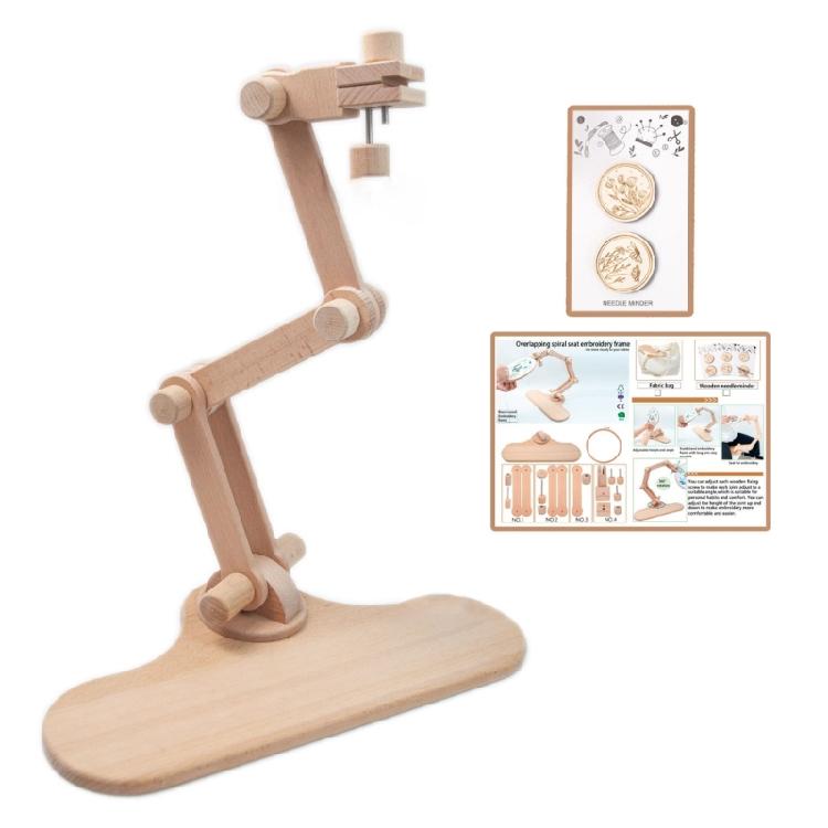 

Wooden Embroidery Hoop 360Degree Rotated Cross Stitch Rack Frames Rings Adults 1