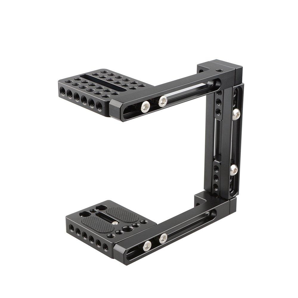 CAMVATE Camera Cage for Left and Right Universal and Screw Height and Width Sturdy Shooting Stabilizer Base Hands, C-Shaped Cage, 1/4" 3/8" Holes,