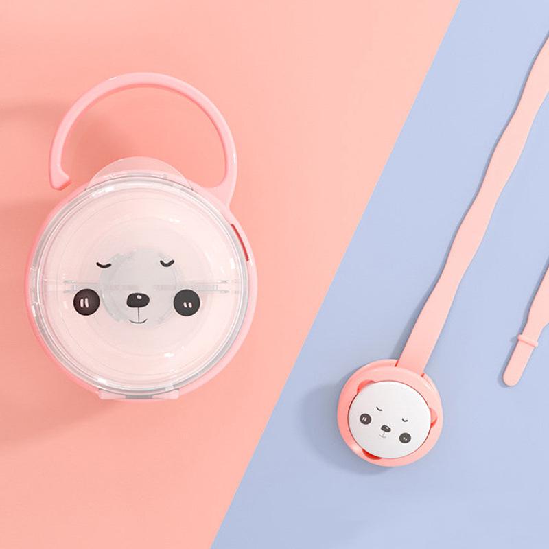 Panda Cartoon Pacifier Clip & Transparent Storage Box, 2 Styles
