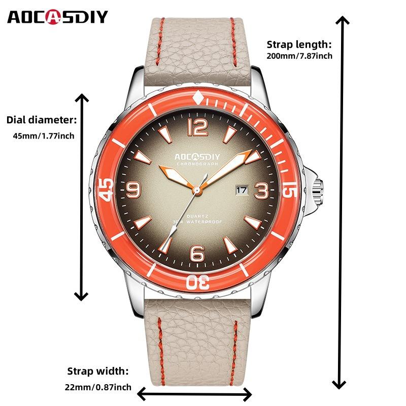 Men's Waterproof Luminous Quartz Watch Student Colored Dial Fashion Sports Calendar Watch