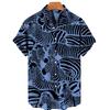 Camicie da uomo a maniche corte con motivo zebrato, estive, da spiaggia, larghe, casual, con bottoni
