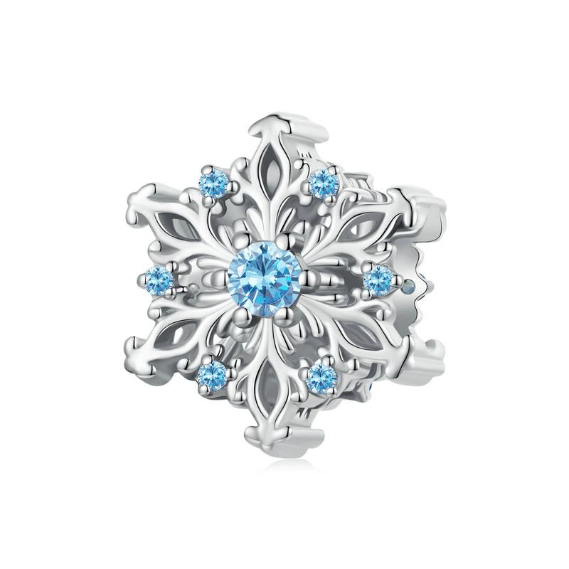 WOSTU 925 Sterling Silver Snowflake Stopper Beads Heart Butterfly Charms Pendant Fit Bracelet Necklace Xmas New Year DIY Gift