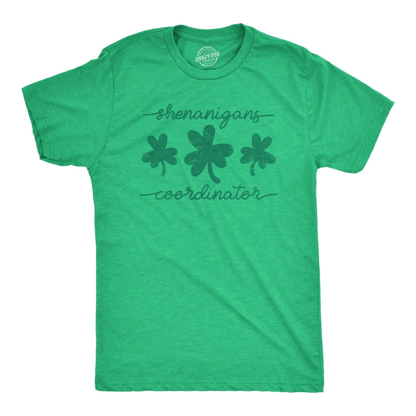 Mens Shenanigans Coordinator T Shirt Funny Saint Patrick s Day Parade Graphic XL