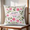 Happy Mothers Day Cushion Cover Natural Linen Organic Fabric DoubleSided Printing Couch Pillow Covers Home Decor
