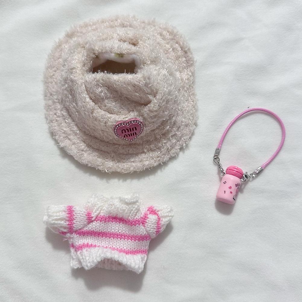 (No Dolls) For Labubu V1 V2 Idol 17cm Doll Fashion Sweater Outfit Accessories Sitting Party Sweater Clothing DIY Doll Outfit