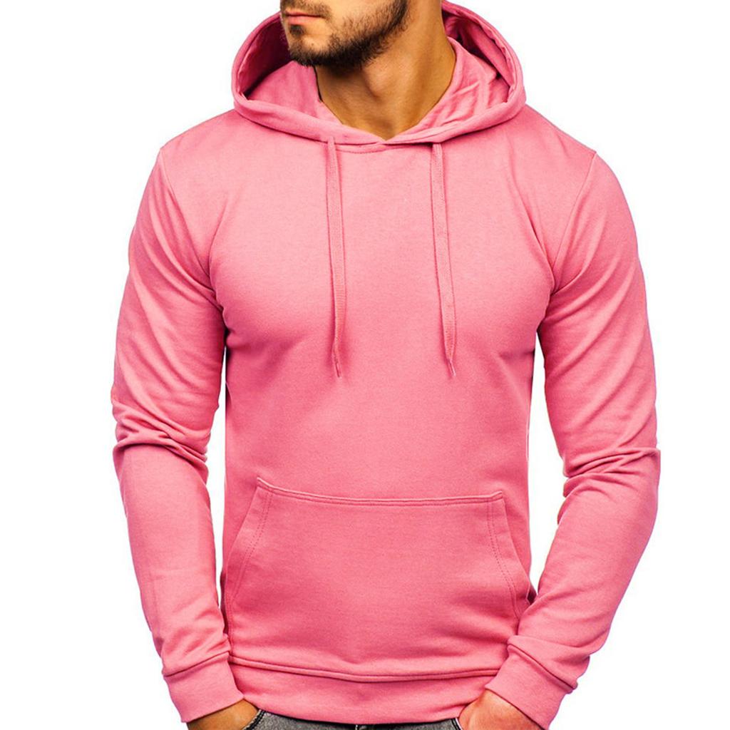 Men's  Big Size  Solid Color  Leisure  Sports  Self-Cultivation  Pullover  Long Sleeves  Hooded Hood  Hoodie