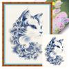 Cute Cat/Dog Full Embroidery Eco-cotton Thread 11CT Printed Cat Cross Stitch Kit Arts DIY Handmade Ornament Home Decor 40*40cm