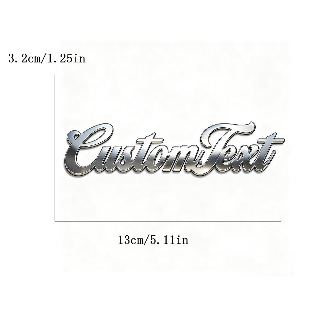 Stainless Steel Waterproof Custom Text Font 3d Metal Stickers Car Body Decal Creative DIY Decaration Silver Color Accessories