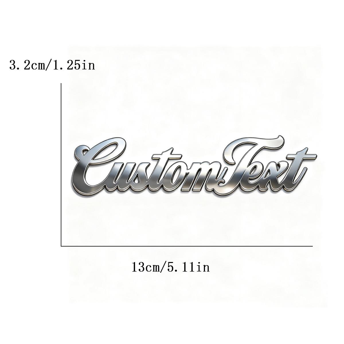 Stainless Steel Waterproof Custom Text Font 3d Metal Stickers Car Body Decal Creative DIY Decaration Silver Color Accessories