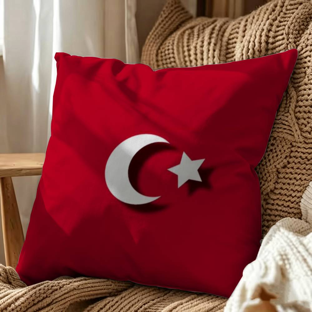 Ottoman flag Square Pillow Case Multi Sizes For Car Home Bedroom Decor Custom Valentine Gifts