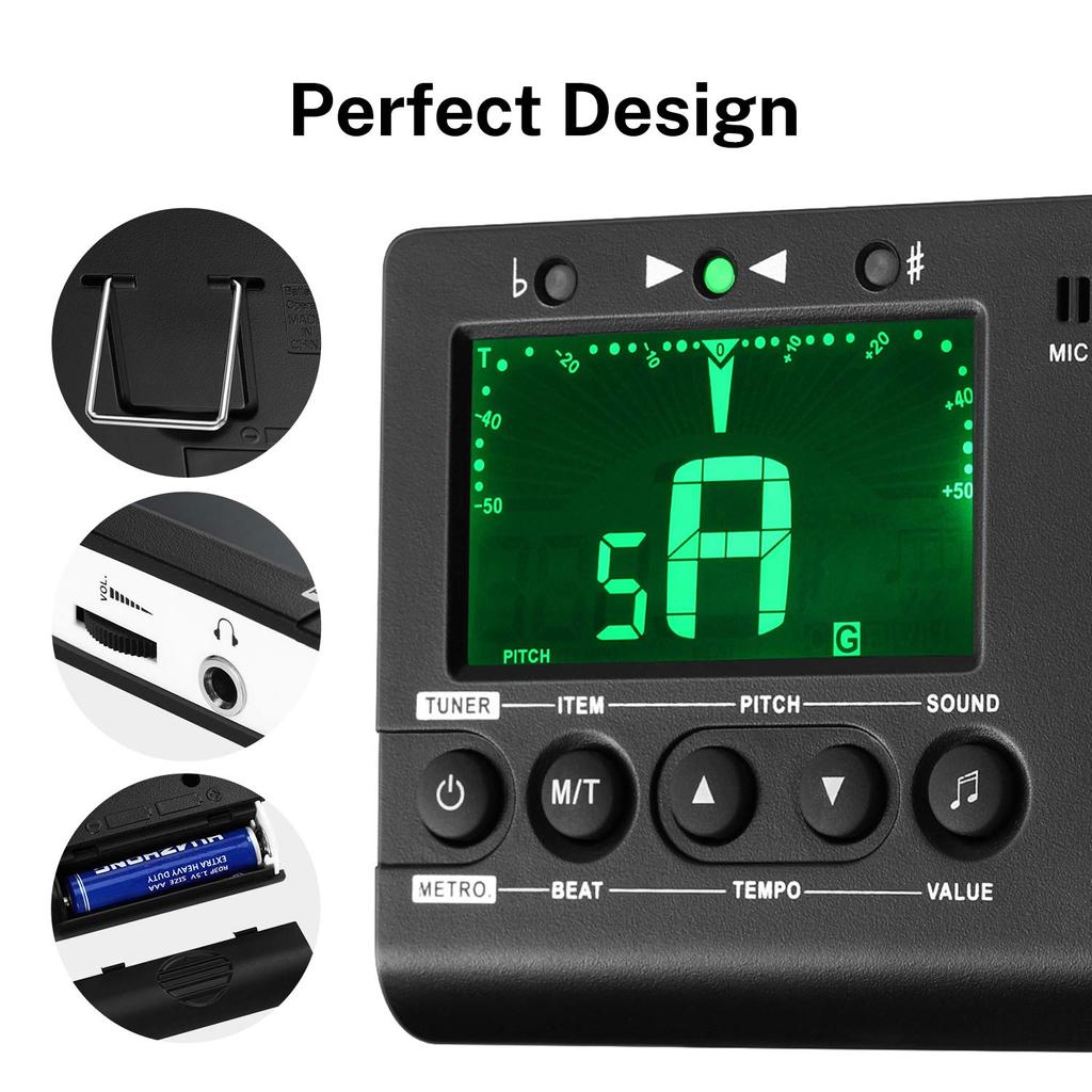 Donner Digital Metronome Tuner Tone Generator 3 In 1 for Instruments Guitar/Piano/Trumpet/Chromatic DMT-01