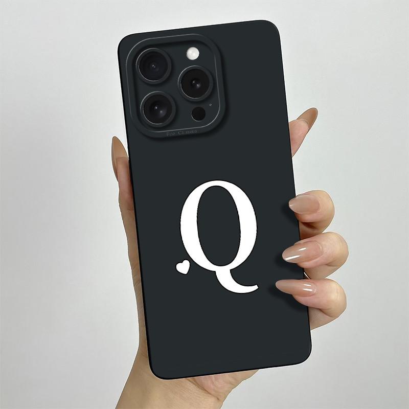 For iPhone 15 Pro Max Case iPhone 15 Plus Phone Case iPhone 15 Pro Cover iPhone 15 Cute Couple Initial Letters Skin Matte Cover