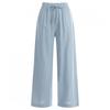 Shop   Women Linen Wide Pants Cool Banding Pants Sky Pic Wpt 11877