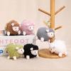 Cute Fluffy Sheep Plush Keychain Soft Fuzzy Fabric Lovely Bow Accent Backpack Charm for Girls Daily Wear