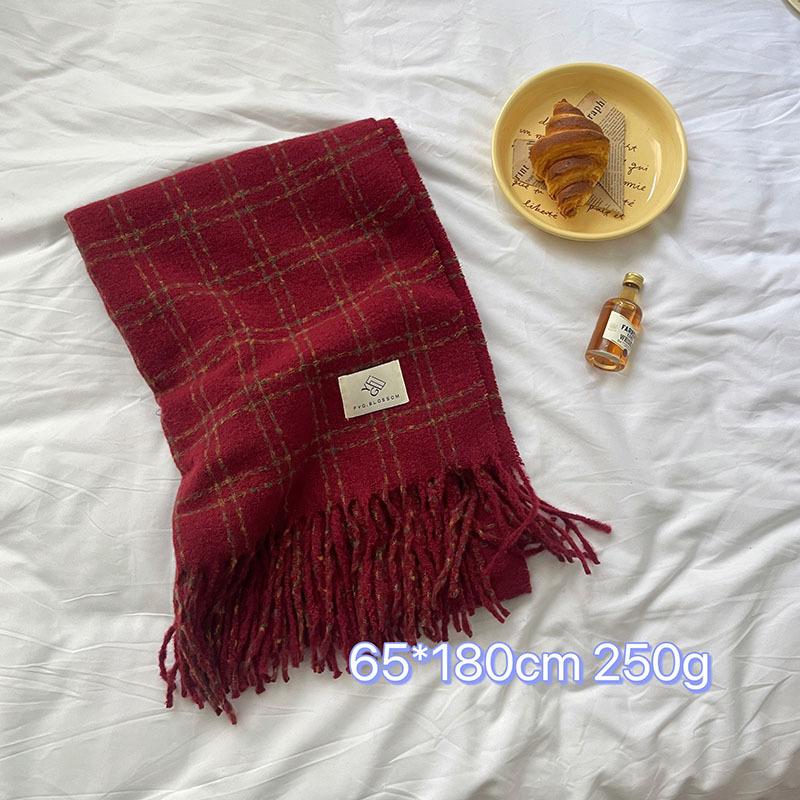 New Atmosphere Red Scarf Collection Imitation Cashmere Shawl Christmas Winter High-end Gift Soft Waxy Scarf
