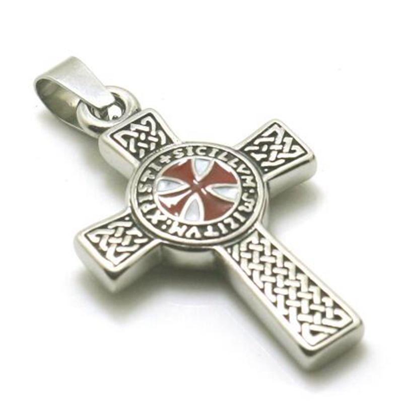 Męski Punkowy Najnowszy Krzyż Rycerz Świątynny Klasyczny Wisiorek Naszyjnik Męski Amulet Biżuteria