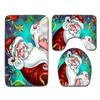 Christmas Shower Curtain Floor Mat Combination Four-Piece Set Bathroom Toilet Carpet Shower Room Mat Foot Mat