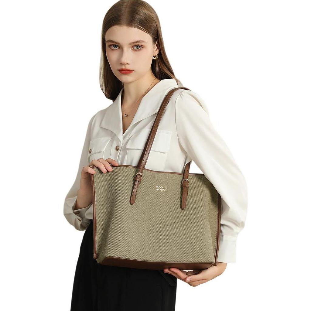 New Disney Mickey Series Synthetic Leather Tote One Shoulder Handbag Regular Women's Brown DHF41131-A