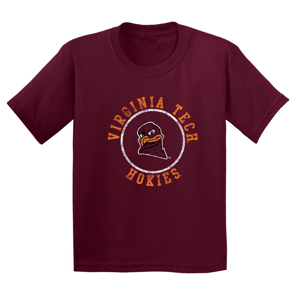 Virginia Tech Distressed Circle Logo Youth T-Shirt - Maroon