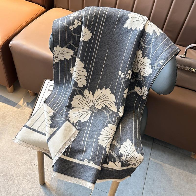 Autumn and winter warm scarf imitation cashmere double-sided elegant temperament versatile scarf long retro women's shawl