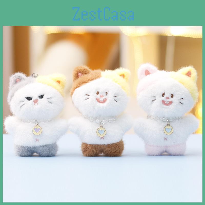 Toy Plush Cat Keychain Pendant With Pp Cotton Filling For Kids Gift Bag Decor