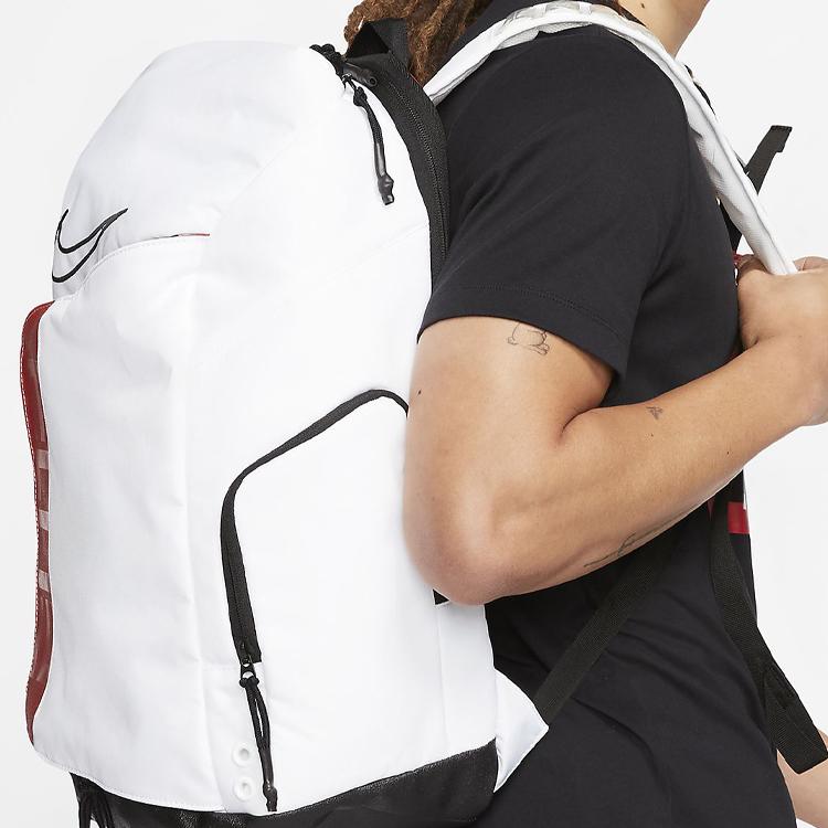 Nike Elite Pro Large Capacity Splicing Design Polyester Basketball Backpack Unisex Backpack White BA6164-100