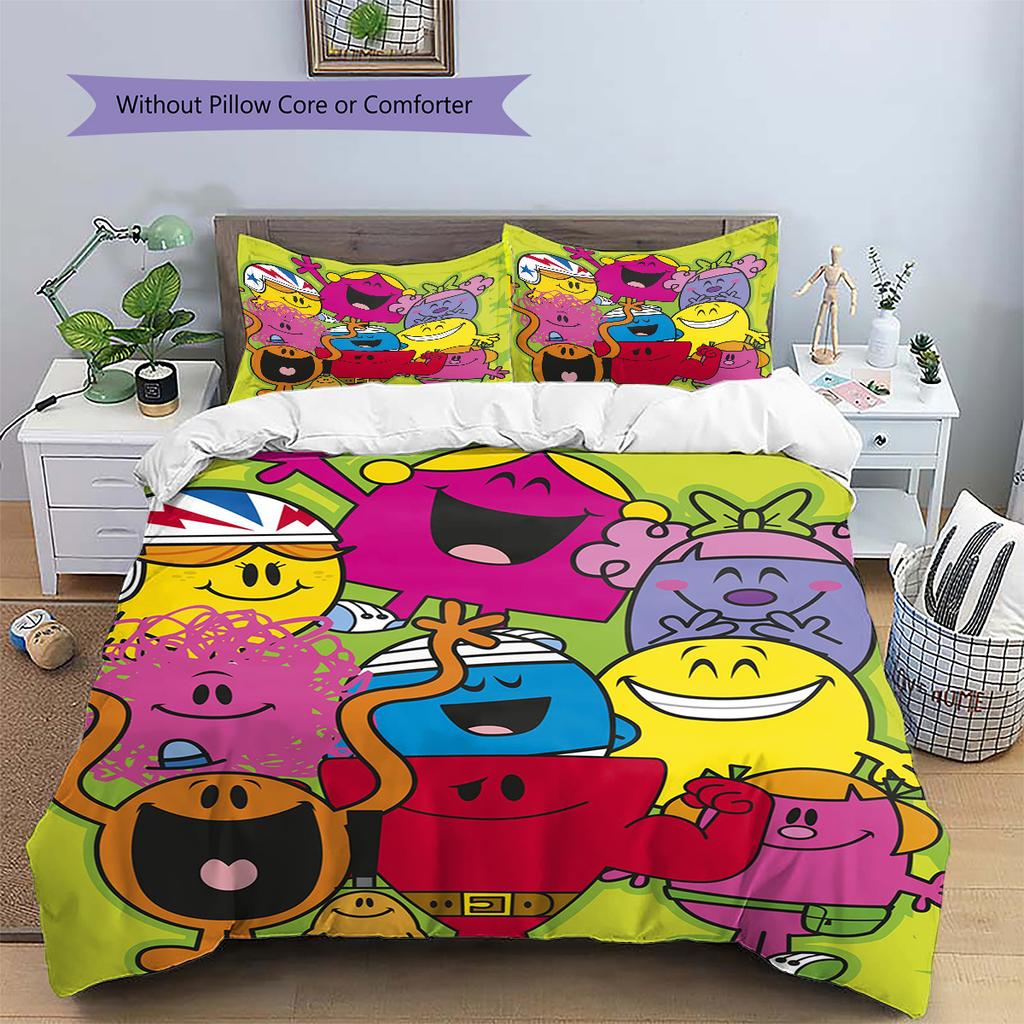 Herr. Herren Little Miss Muster Bettwäsche, Steppbett Set Bettbezug Kissenbezug Haus Geburtstag Geschenk (1 Bettbezug + 2 Kissenbezüge, ohne Füllung)