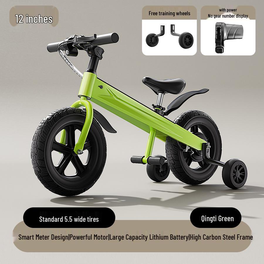 Adjustable Electric Kids' Bicycle for Ages 3-12 - Suitable for Boys and Girls