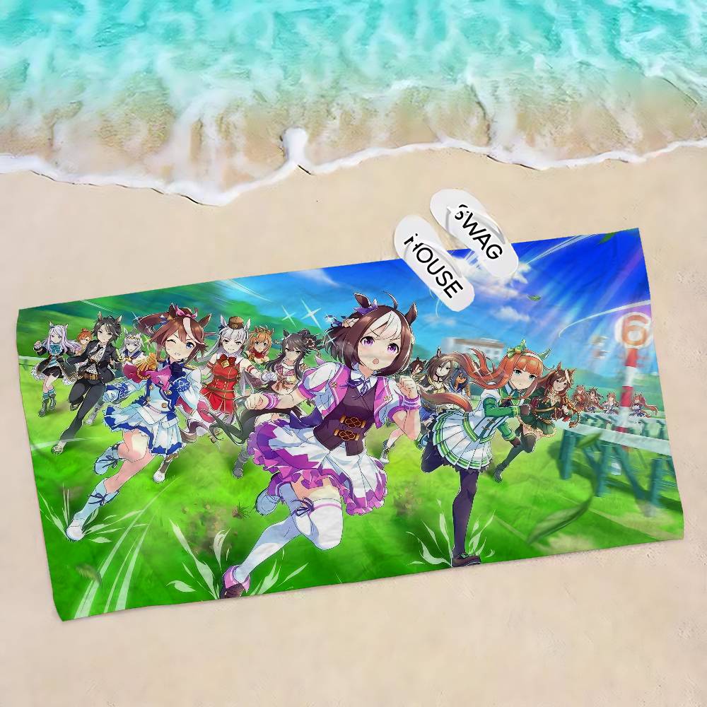 Umamusume Pretty Derby Anime Microfiber Beach Towel Absorbent Quick Dry Soft Yoga Swimming Resort Mountain Climbing Towel