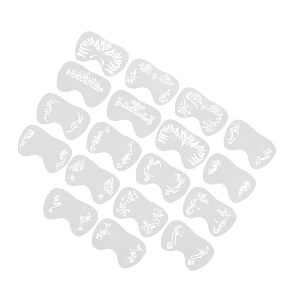 18pcs Face Paint Stencils Reusable Washable Face Body Painting Templates for Party Holiday