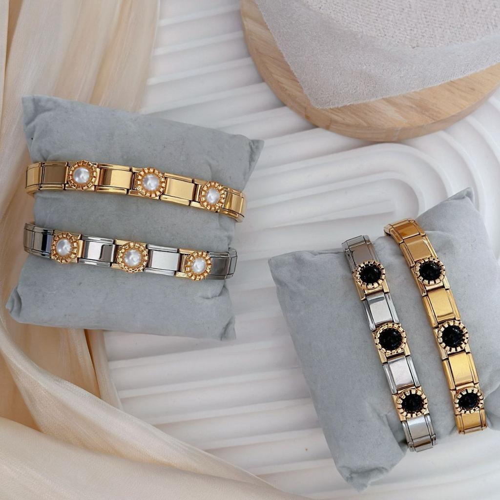 24 Creative Stretch Strap Bracelet Sunflower Gold Silver Stainless Steel Bracelet Strap