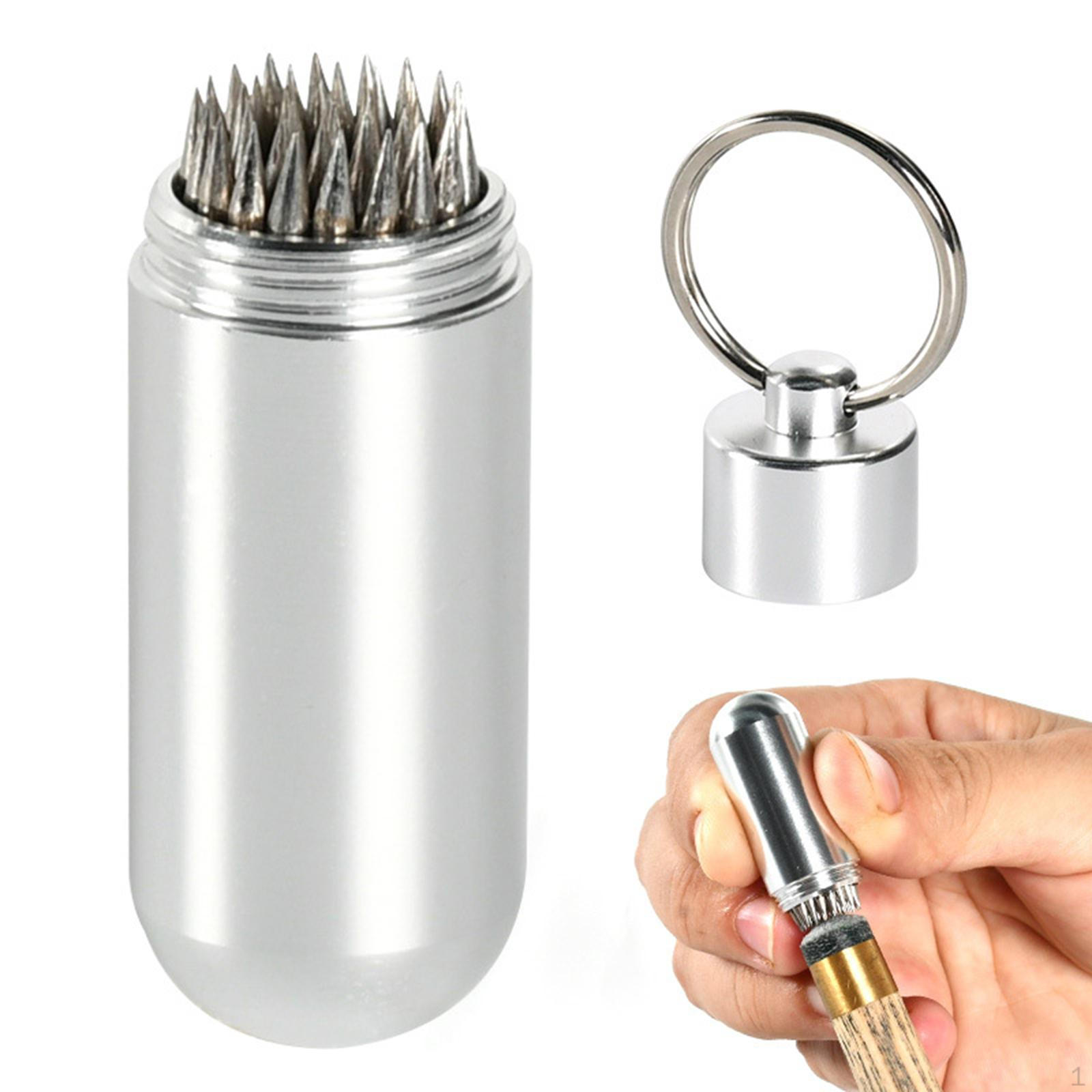 

Pool Cue Tip Repair Tool Billiards Accessories Aluminum Maintenance with Key Chain Professional серебряный