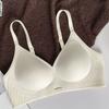 Bra seamless thin jelly gathering underwear women's no steel ring close breast upper support anti-sagging bra upgrade deep V