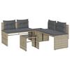 VidaXL Garden Lounge Set 4 Pcs with Light Grey Cushions Wicker, Outdoor Sofa Set, Garden Furniture, 4003883