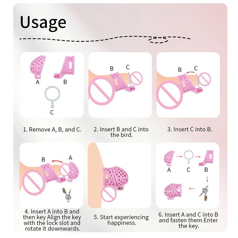LICKER ABS Resin Lightweight Chastity Cage With Belt Breathable Penis Lock Cock Rings Dick Restriction For Men Gay Sissy Sex Toy
