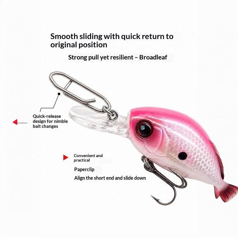 50Pcs Stainless Steel Fishing Quick Snap Clips 50 Pack Rust Resistant Fast Bait Change For Freshwater Saltwater Fishing