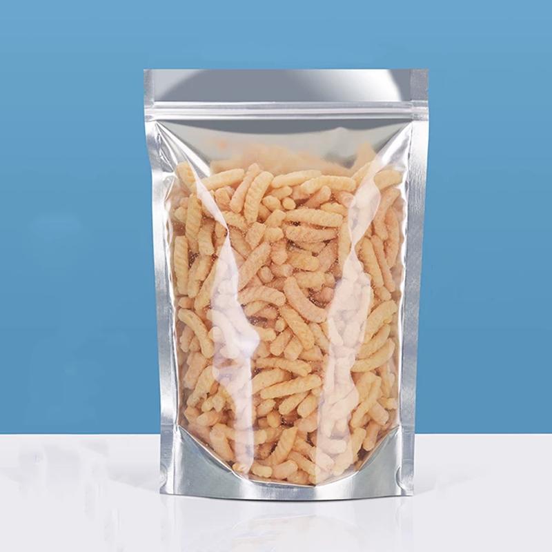 100 Transparent Aluminum Foil Self-Sealing Bags, Food-Grade Storage Bags, Reusable Packaging Bags, with Customizable Logo