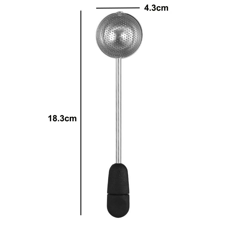 

Вращающийся чайник-заварник из нержавеющей стали, ситечко для чая со специями для рассыпного чая, многоразовый чайный фильтр с мелкой сеткой, аксессуары для чайной посуды чёрный