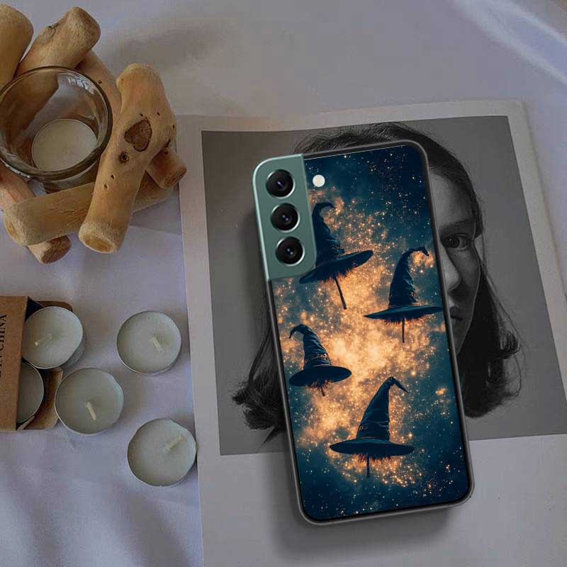 Halloween Wizard Hat Horror Fun Phone Case For Samsung Galaxy S22 S25 Ultra S21 S10 Plus S26 Edge S20 S23 S24 FE Cover Silic