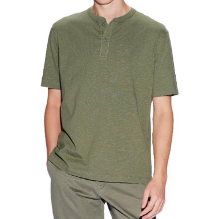 Uniqlo Solid Color Polo Neck Loose Fit Short Sleeve Polo Shirt Men tops Olive 455363-56