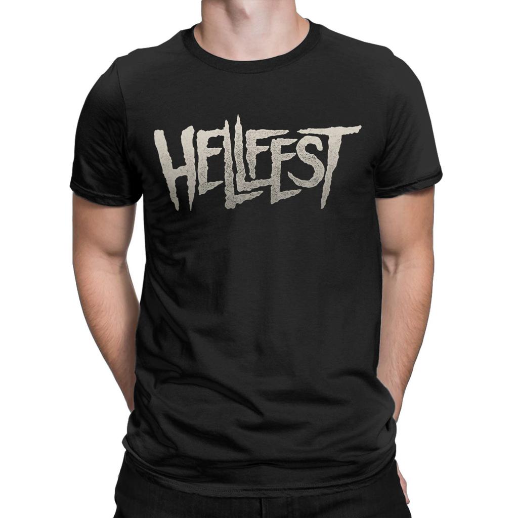 HellFests Best Calm Enjoy T-Shirts Men Heavy Metal Music Festival Casual Cotton Tee Crew Neck Short Sleeve T Shirt Clothing