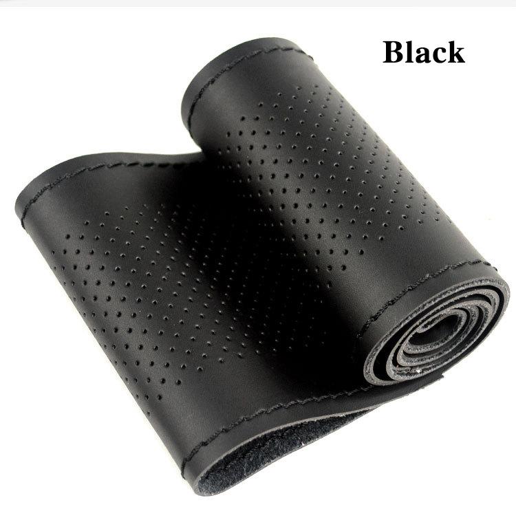 DIY Micro Fiber leather Car Steering Wheel Cover Soft Anti slip  handsewn car steering wheel sleeve 38CM Interior Accessories