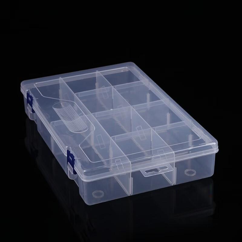 LijiuHong Large 10-Compartment Detachable Transparent Plastic Storage Box